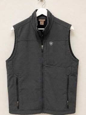 Ariat 2.0 Softshell Vest Men’s Large Black Full Zip Fleece Lined Western